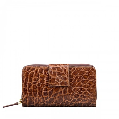 Shop Maxwell Scott Bags Luxury Brown Faux Croc Leather Purse For Women