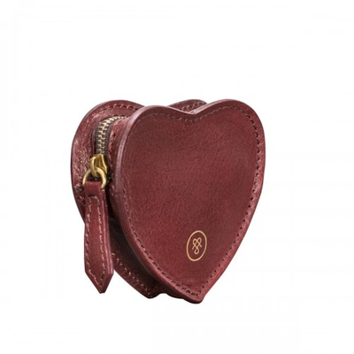 Shop Maxwell Scott Bags Maxwell Scott Womens Leather Heart Coin Purse - Mirabella Wine