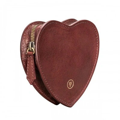 Shop Maxwell Scott Bags Italian Leather Heart Handbag Organiser In Wine