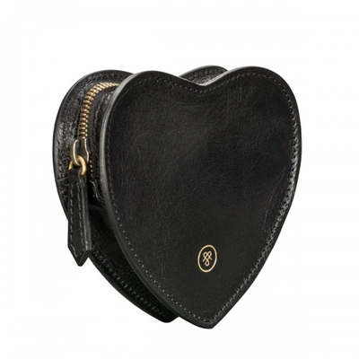 Shop Maxwell Scott Bags Maxwell Scott Leather Heart Handbag Organiser - Mirabellal Black