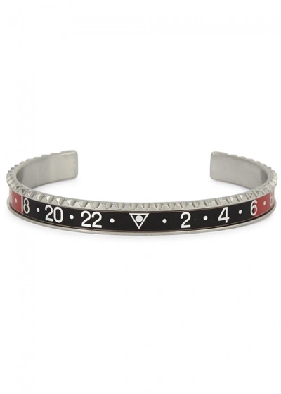 Shop Speedometer Official Silver Tone Marine Steel Bracelet In Black And Red