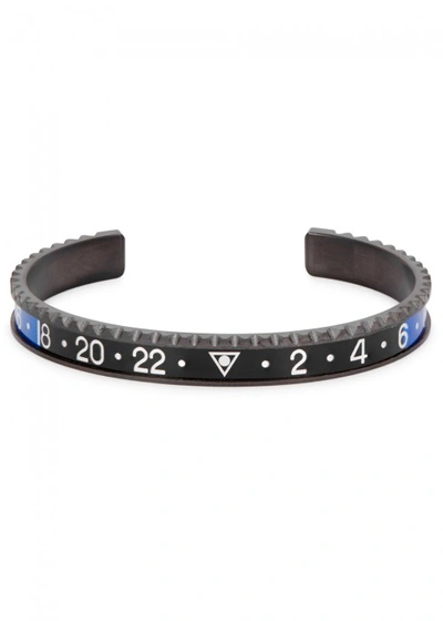 Shop Speedometer Official Black And Blue Marine Steel Bracelet