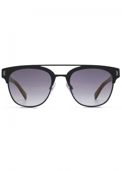 Shop Hook Ldn Faraway Black Clubmaster-style Sunglasses