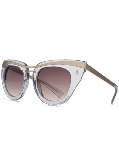 Shop Hook Ldn Clique Grey Cat-eye Sunglasses