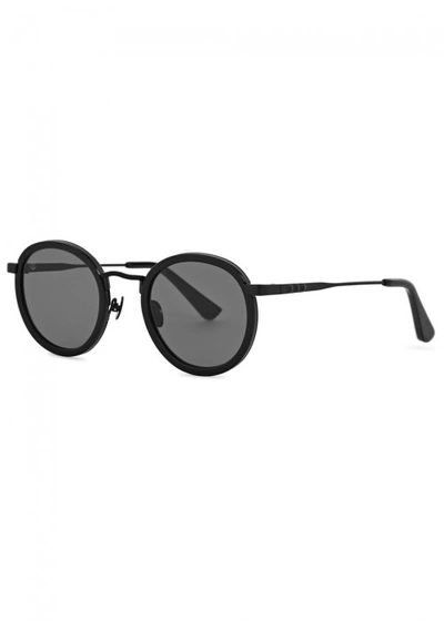 Shop Taylor Morris Eyewear Zero Black Round-frame Sunglasses