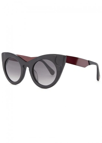 Shop Ill.i Optics By Will.i.am Matte Black Cat-eye Sunglasses