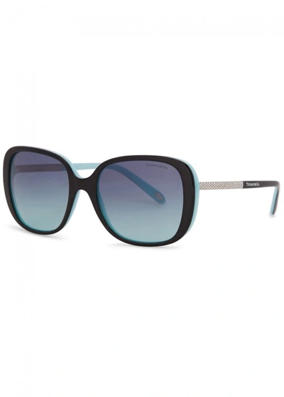 Shop Tiffany & Co Donna Black Square-frame Sunglasses