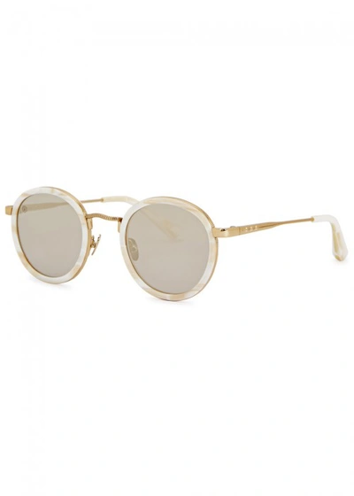 Shop Taylor Morris Eyewear Zero Ivory Round-frame Sunglasses