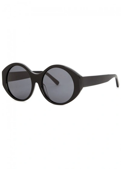 Shop Roberi And Fraud Carol Black Round-frame Sunglasses