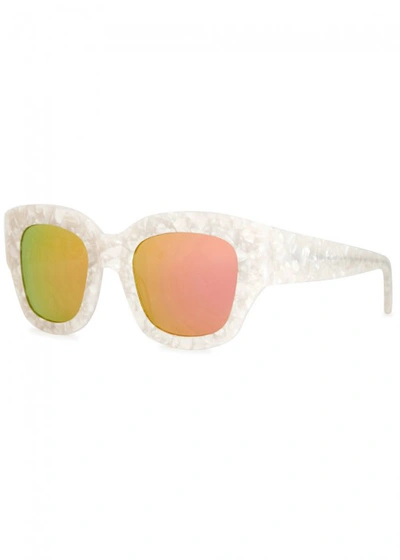 Shop Roberi And Fraud Iris Ivory Wayfarer-style Sunglasses In White