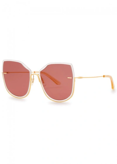 Shop Moy Atelier Nobody's Darling 12kt Gold-plated Sunglasses In Pink