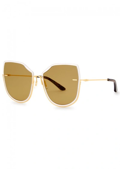 Shop Moy Atelier Nobody's Darling 12kt Gold-plated Sunglasses In Green