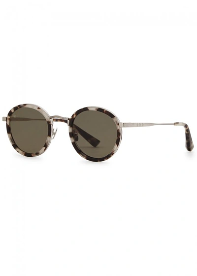 Shop Taylor Morris Eyewear Zero Tortoiseshell Round-frame Sunglasses