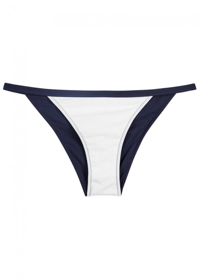 Shop Heidi Klein Bb Two-tone Reversible Bikini Briefs In White And Blue