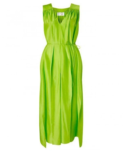 Shop Aya Silk Peridot Maxi Dress In Green