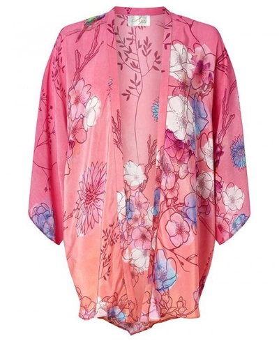 Shop Aya Silk Opal Beach Kimono In Pink