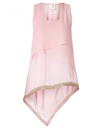 Shop Aya Silk Spinel Georgette Silk Top In Pink