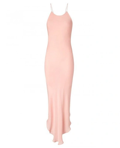 Shop Aya Silk Sunstone Georgette Dress In Salmon Pink