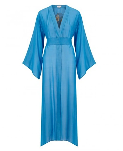 Shop Anya Maj Kalini Kimono In Blue