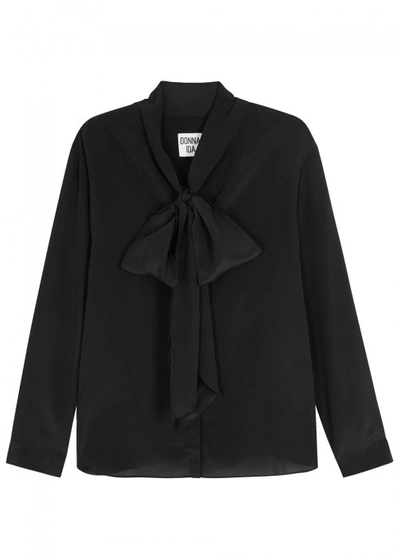 Shop Donna Ida Miss Maggie Black Silk Blouse