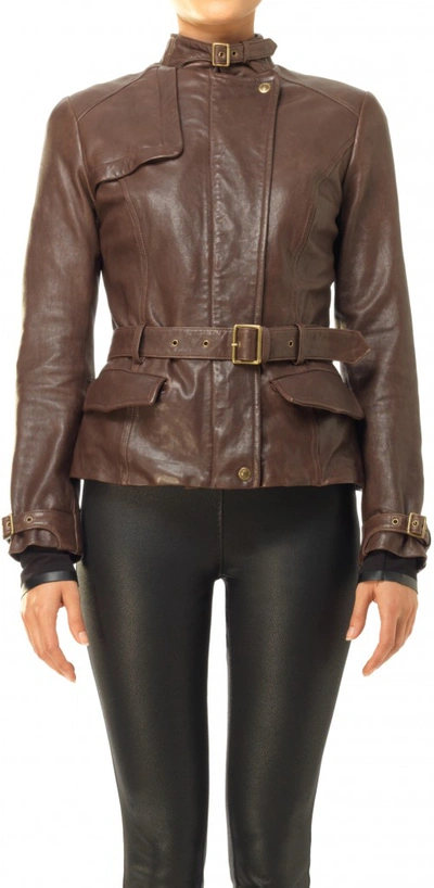 Shop Leon Max Belted Leather Jacket