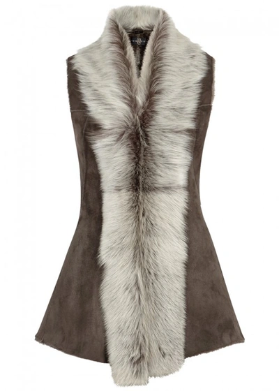 Shop Dom Goor Chocolate Brown Shearling Gilet