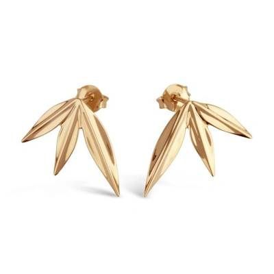 Shop Dinny Hall Lotus Triple Petal Studs In Gold