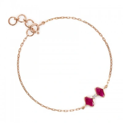 Shop Gyan Jewels Lattice Dual Bracelet In Ruby