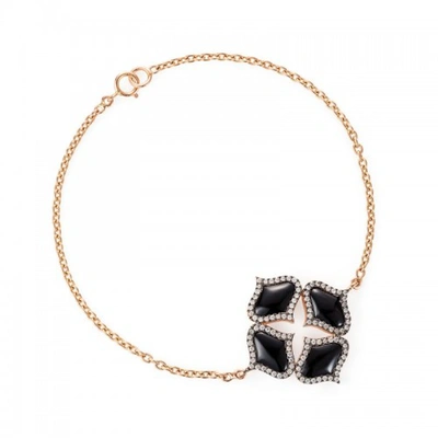 Shop Gyan Jewels Lattice Bracelet In Onyx