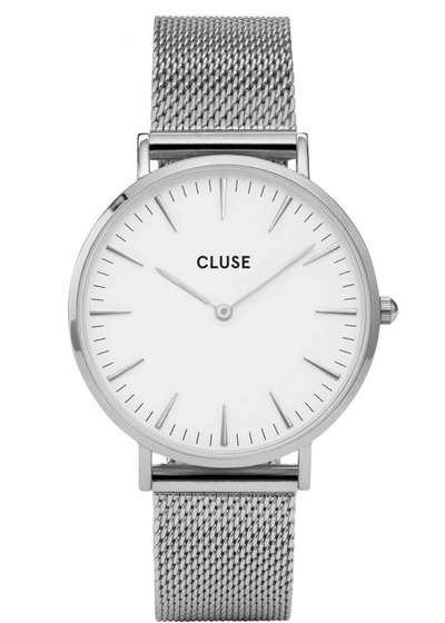 Shop Cluse La Bohème Mesh Silver Tone Watch