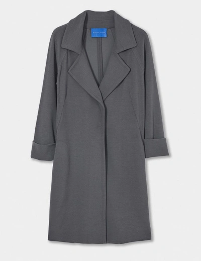 Shop Winser London Crepe Jersey A Line Coat In Dark Grey