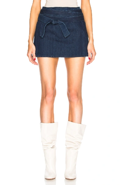 Shop Jw Anderson Mini Skirt In Denim Dark