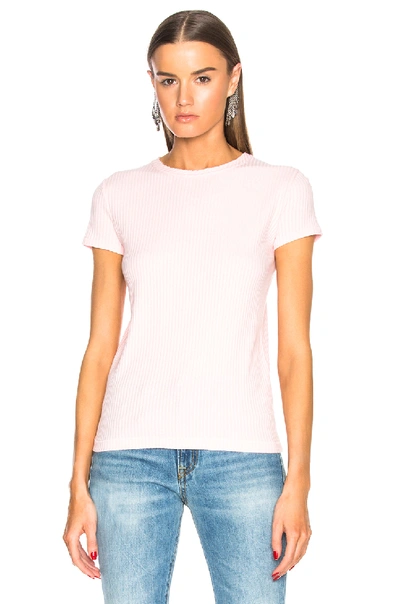 Shop Helmut Lang Rib Crew Neck Tee In Pink