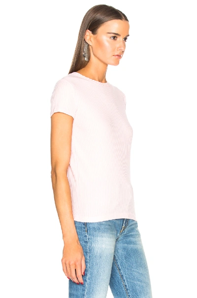 Shop Helmut Lang Rib Crew Neck Tee In Pink