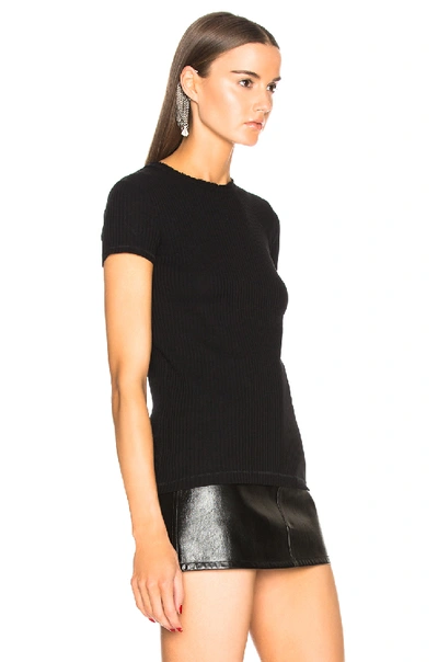 Shop Helmut Lang Rib Crew Neck Tee In Black