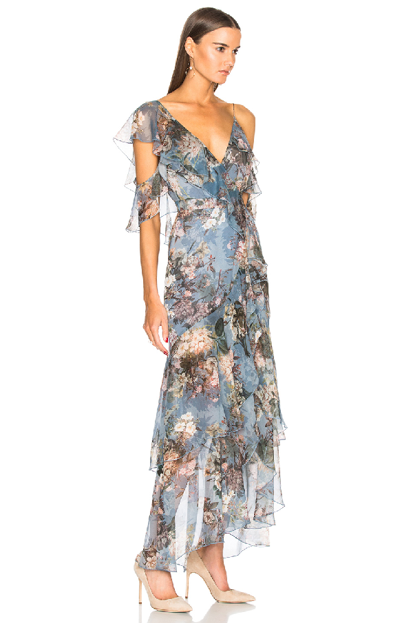 arielle floral wrap maxi dress