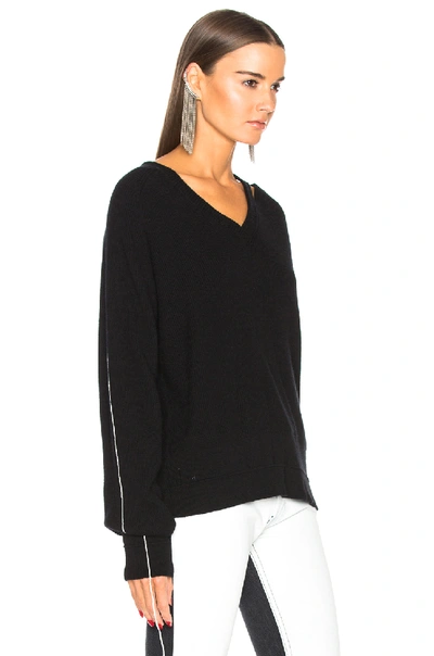Shop Helmut Lang Distressed V Neck Sweater In Black