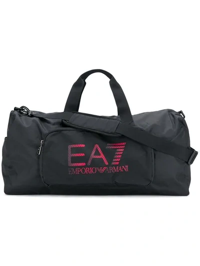 Shop Ea7 Logo Print Holdall In Black