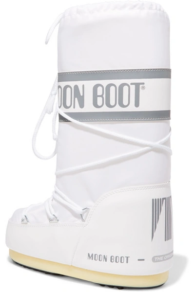 Moon Boot Icon Shell And Faux Leather Snow Boots In White