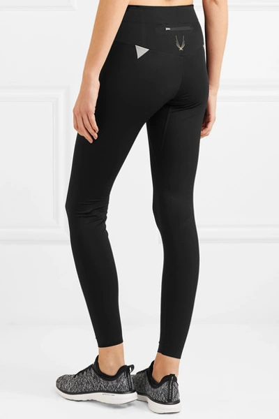 Shop Lucas Hugh Core Performance V2 Mesh-paneled Stretch Leggings