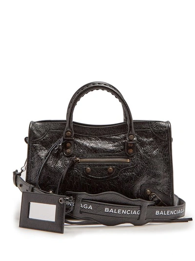 Balenciaga Classic City Small Leather Tote Bag With Logo Strap In Black |  ModeSens