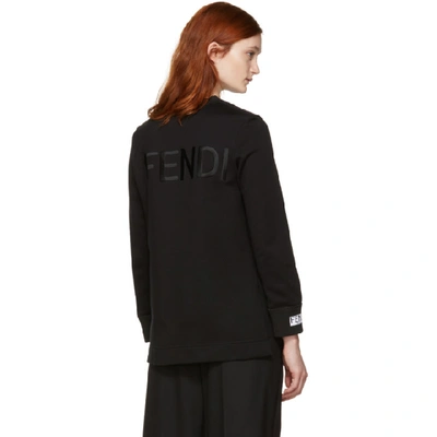 Shop Fendi Black Karlito Fur Sweatshirt