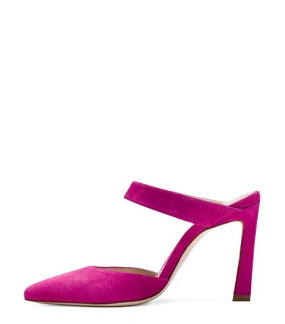 Shop Stuart Weitzman The Eventually Mule In Raspberry Pink Suede