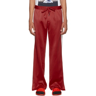 Shop Versace Red And White Side Band Track Pants In A933 Red/wh