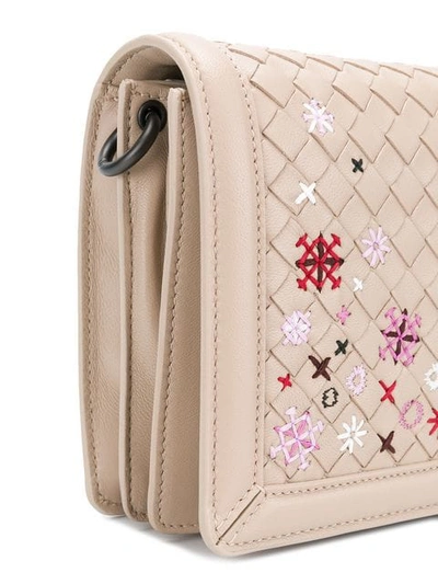 BOTTEGA VENETA mink Intrecciato meadow flower mini montebello bag 490085VBIN112606517
