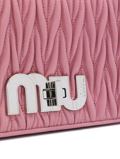 Shop Miu Miu Miu Logo Quilted Bag In Pink