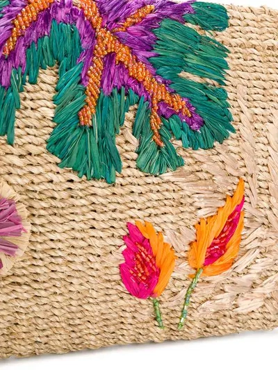 Shop Aranaz Caba Leaf Embroidered Clutch