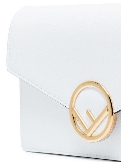Shop Fendi White Logo Shoulder Bag