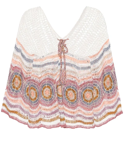 Shop Anna Kosturova Carly Crocheted Cotton Top In Multicoloured