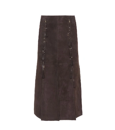 Shop Chloé Suede Skirt In Brown